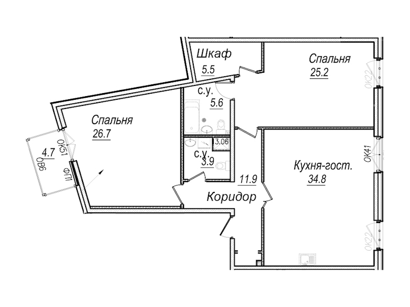 2-комнатная квартира 115 м², 6/8 эт., Комплекс апартаментов «Meltzer Hall»